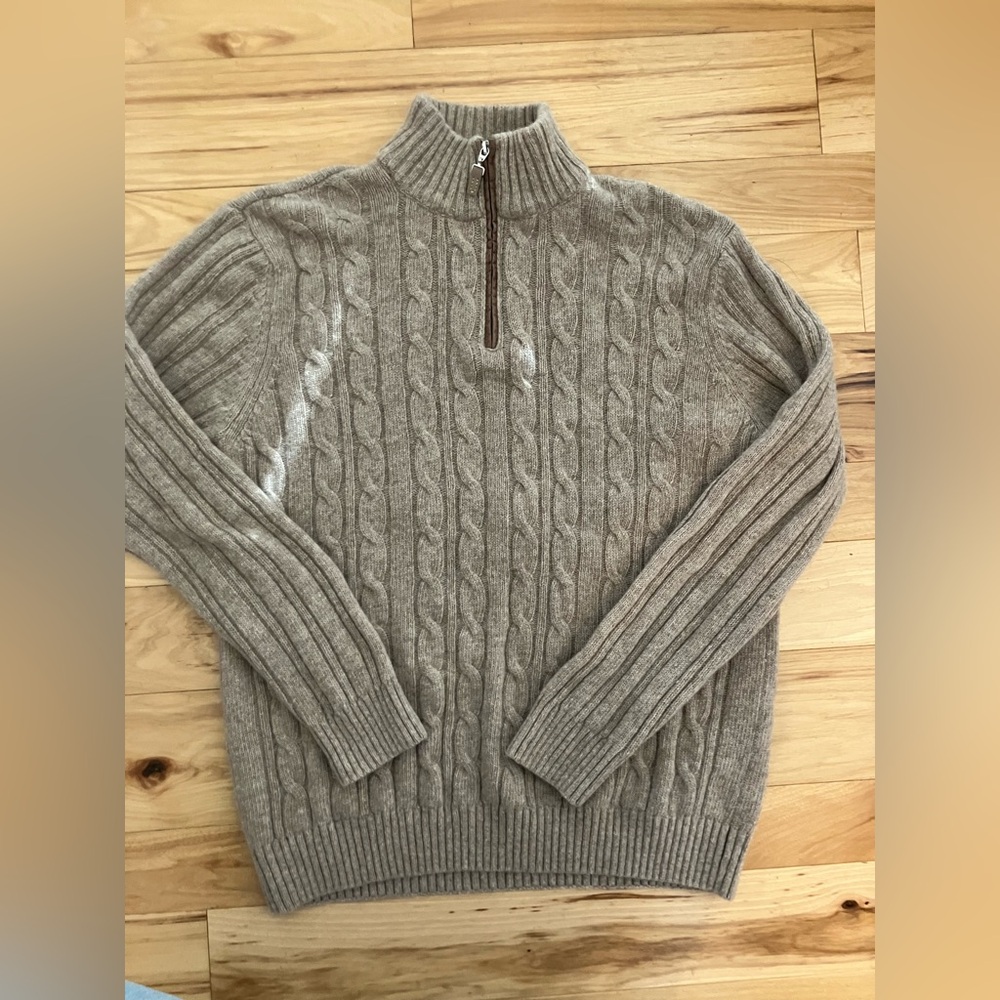 Daniele Blasi Wool Cable Knit Quarter Zip Sweater